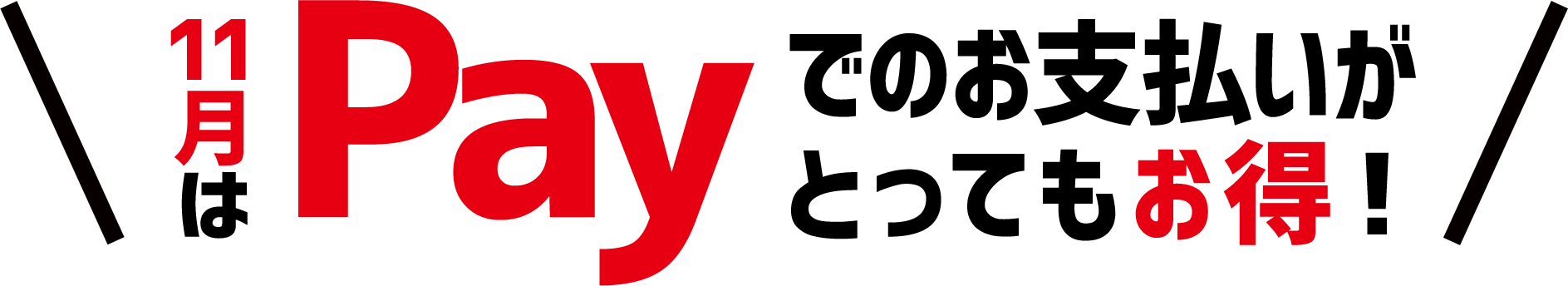 11月はPayでの支払いがとってもお得!